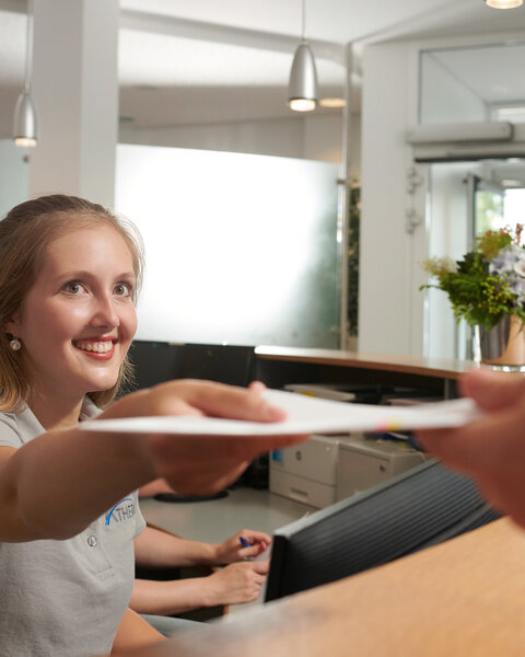 Empfang ATHERA am Badezentrum in Krefeld